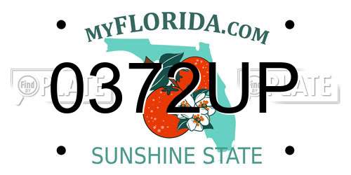 0372UP Florida License Plate