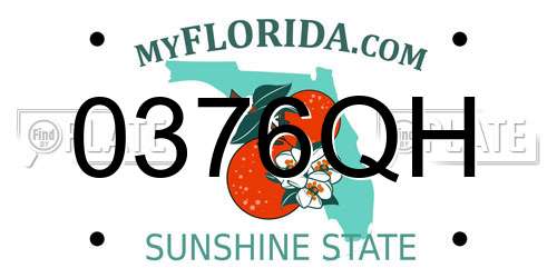 0376QH Florida License Plate