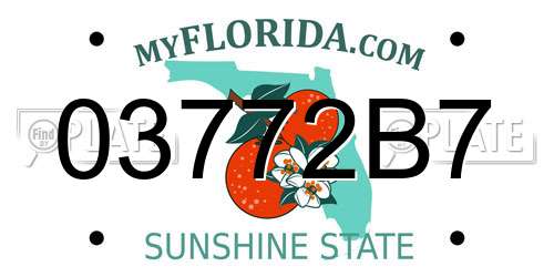 03772B7 Florida License Plate