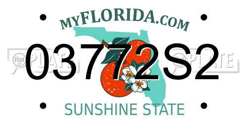 03772S2 Florida License Plate