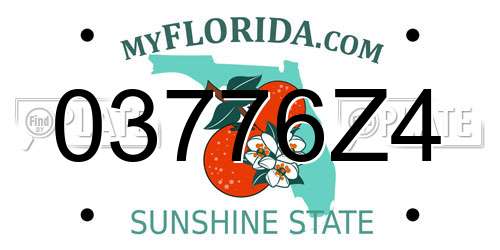 03776Z4 Florida License Plate
