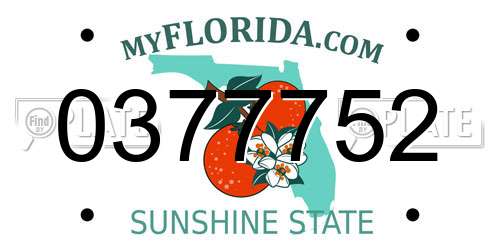 0377752 Florida License Plate