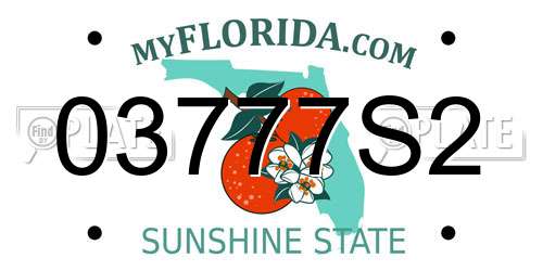 03777S2 Florida License Plate
