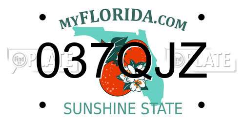 037QJZ Florida License Plate