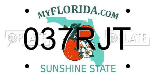 037RJT Florida License Plate