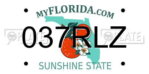 037RLZ Florida License Plate