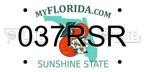 037RSR Florida License Plate