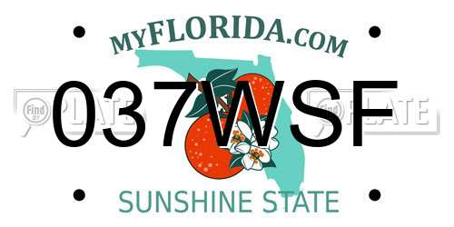 037WSF Florida License Plate