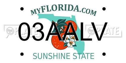 03AALV Florida License Plate