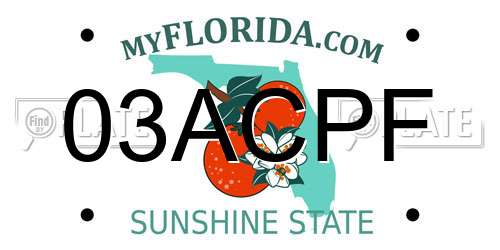 03ACPF Florida License Plate