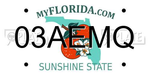 03AEMQ Florida License Plate