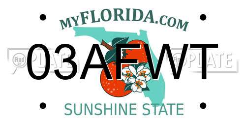 03AFWT Florida License Plate