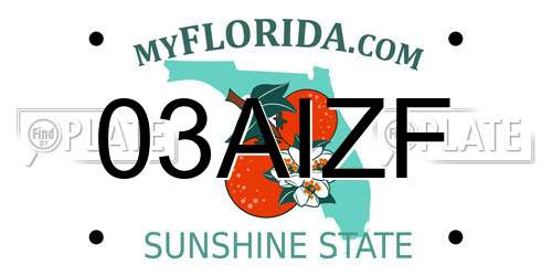 03AIZF Florida License Plate