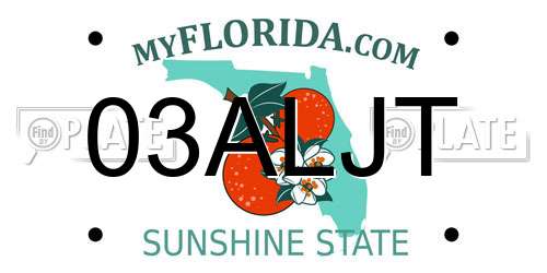 03ALJT Florida License Plate