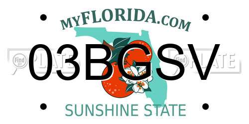 03BGSV Florida License Plate