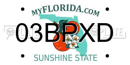 03BPXD Florida License Plate