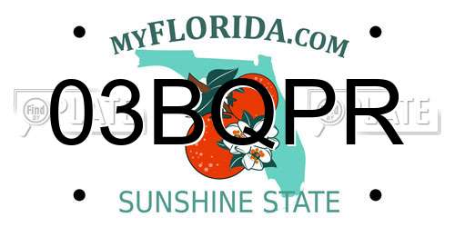 03BQPR Florida License Plate
