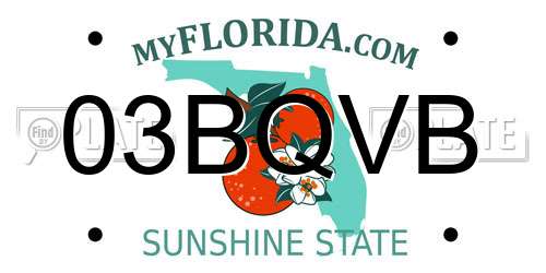 03BQVB Florida License Plate