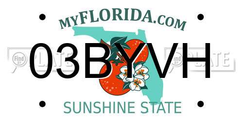 03BYVH Florida License Plate