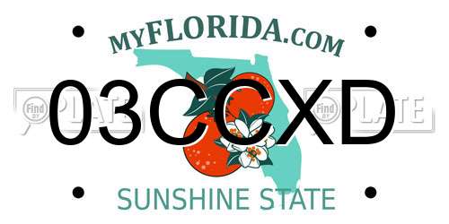03CCXD Florida License Plate