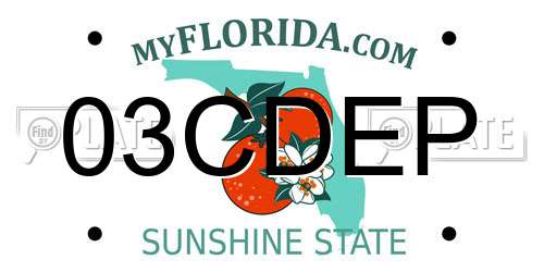 03CDEP Florida License Plate