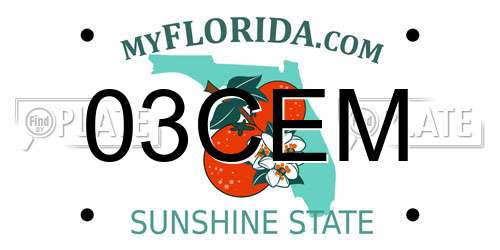 03CEM Florida License Plate