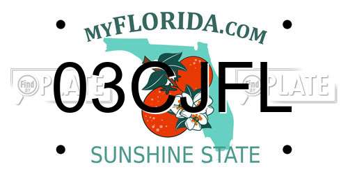 03CJFL Florida License Plate