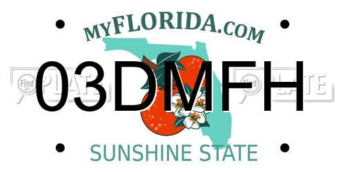 03DMFH Florida License Plate