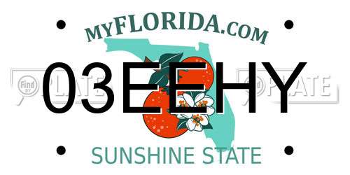 03EEHY Florida License Plate