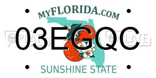 03EGQC Florida License Plate