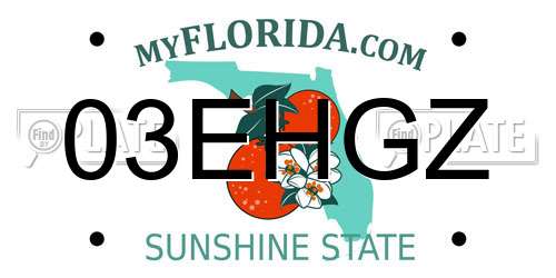 03EHGZ Florida License Plate