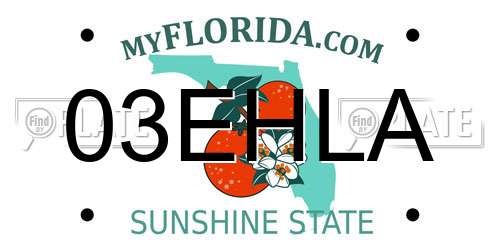 03EHLA Florida License Plate