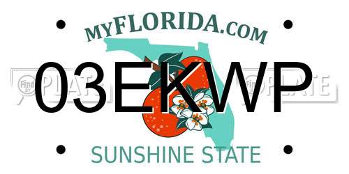 03EKWP Florida License Plate