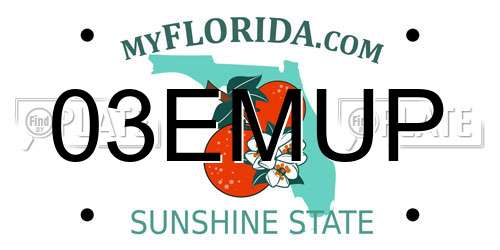 03EMUP Florida License Plate