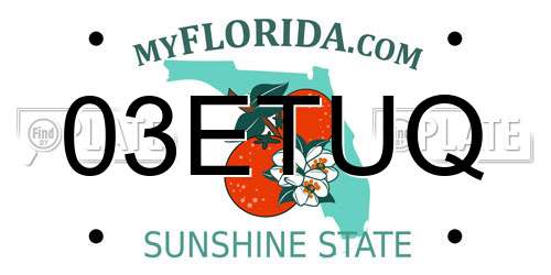 03ETUQ Florida License Plate