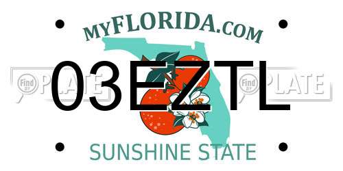 03EZTL Florida License Plate