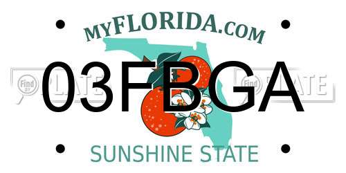 03FBGA Florida License Plate