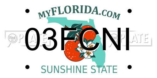 03FCNI Florida License Plate