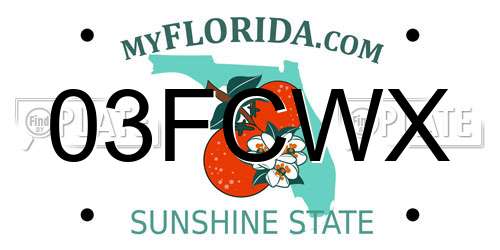 03FCWX Florida License Plate