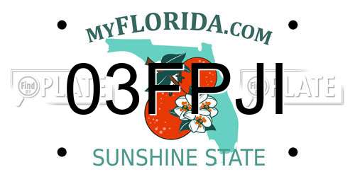 03FPJI Florida License Plate