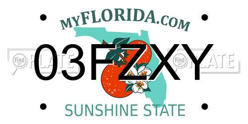 03FZXY Florida License Plate