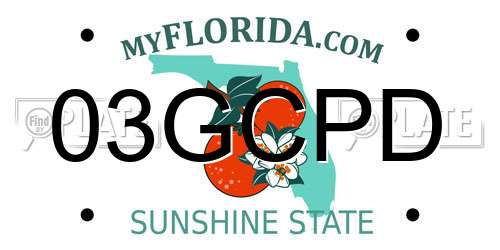 03GCPD Florida License Plate