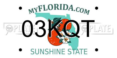 03KQT Florida License Plate