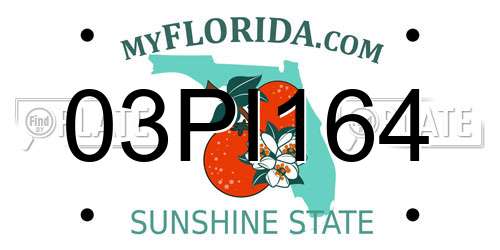 03PI164 Florida License Plate