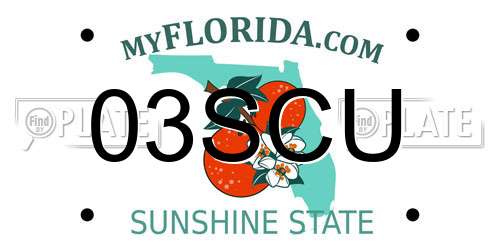 03SCU Florida License Plate