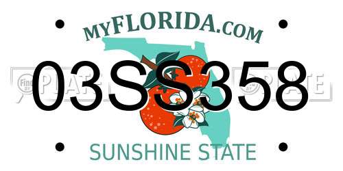 03SS358 Florida License Plate