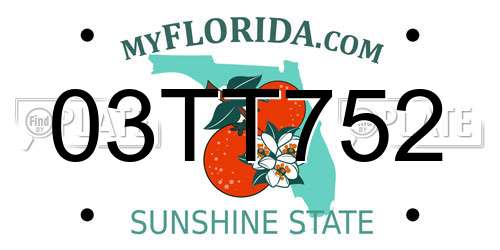 03TT752 Florida License Plate