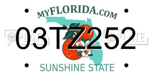 03TZ252 Florida License Plate