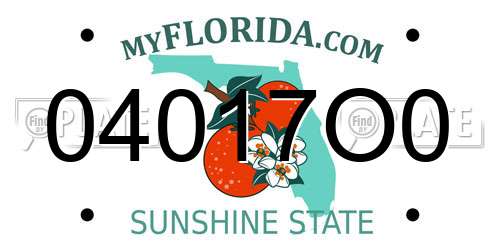 04017O0 Florida License Plate