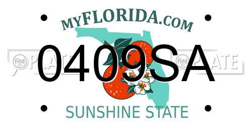 0409SA Florida License Plate